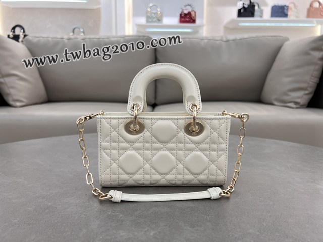 Dior专柜新款迪奥高仿原单白色羊皮Lady D-Joy手袋手提肩背斜挎女包 djfk1833